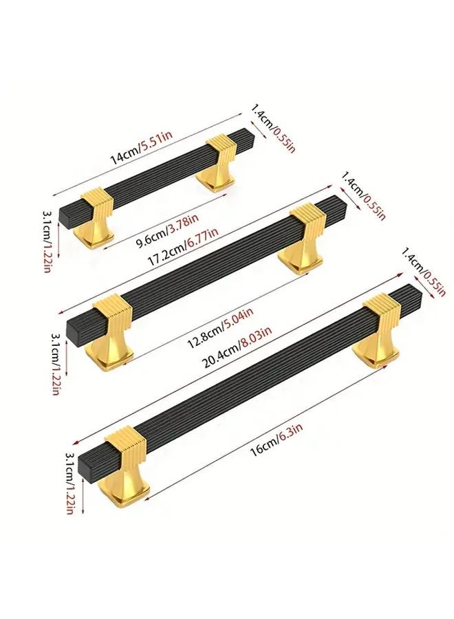 Black Gold Cabinet Handles 6 3 Inch Hole Spacing Heavy Duty Alloy Steel Modern Kitchen Drawer Hardware - Image 3